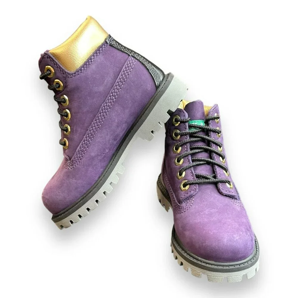 Timberland x NBA LA Lakers PSB Boys 6-Inch Waterproof Dark Purple‎ Boots Size 9C